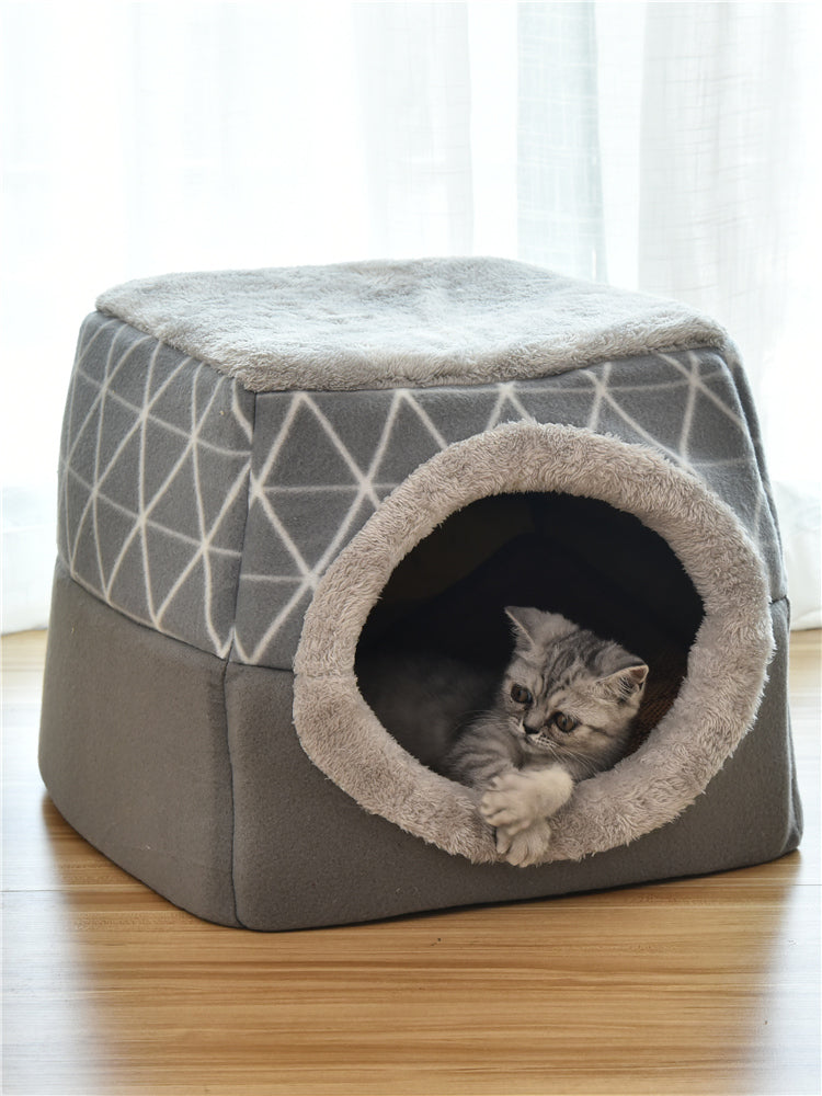 Velvet Space Nest Pet Bed – Cozy Capsule